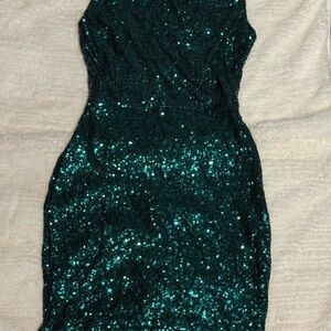 Windsor Backless Teal Sequin Dress